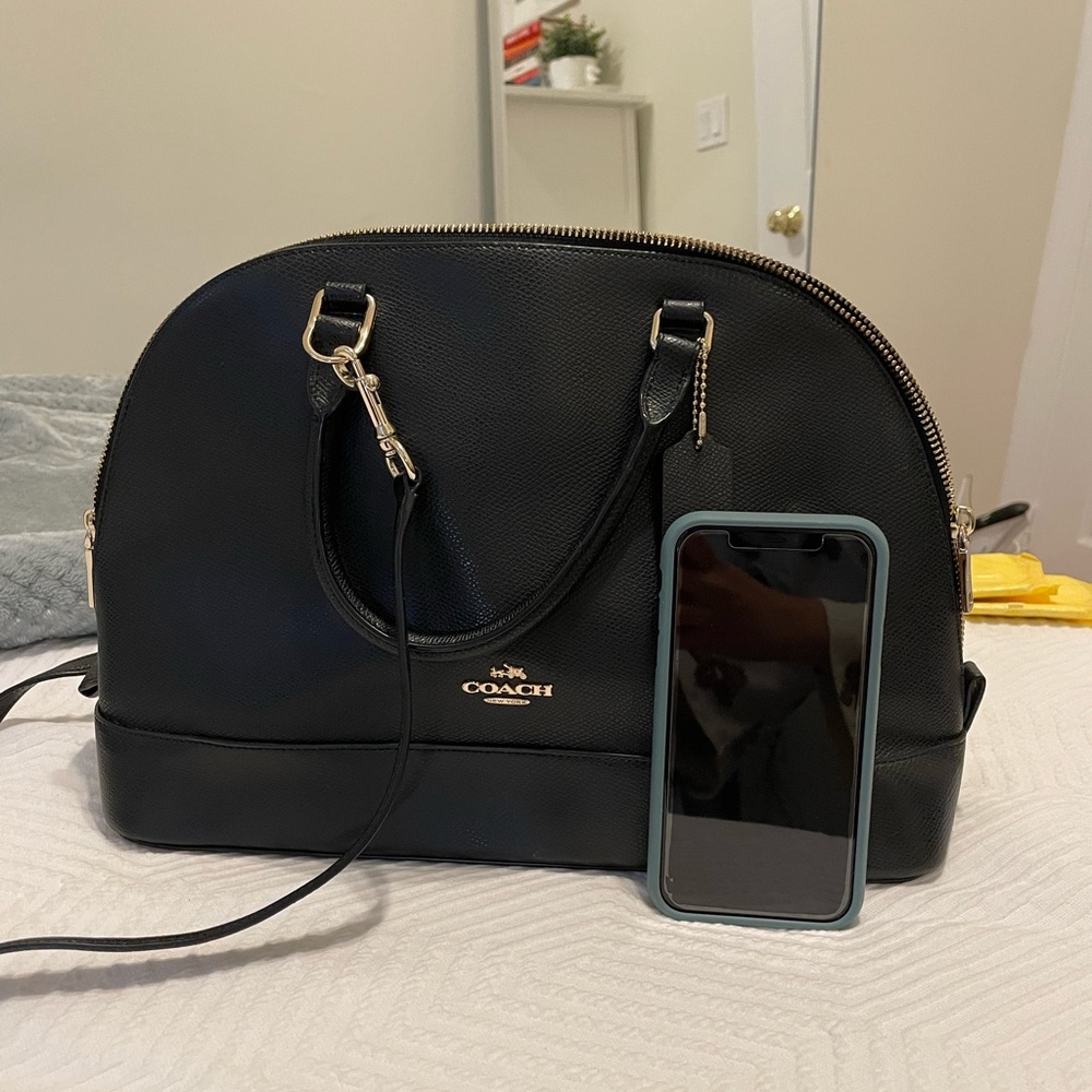 Black Coach leather shoulder bag, great condition